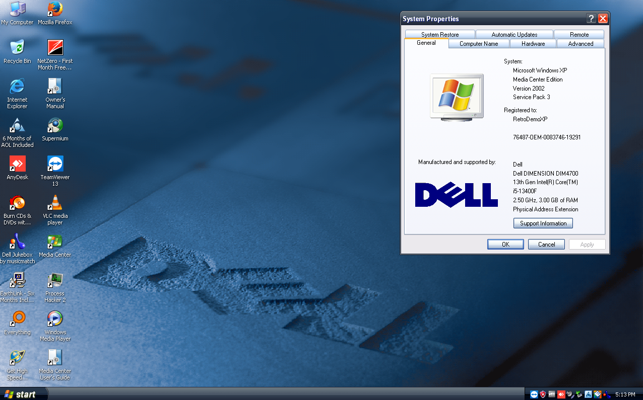 Windows XP Dell Dimension VM2